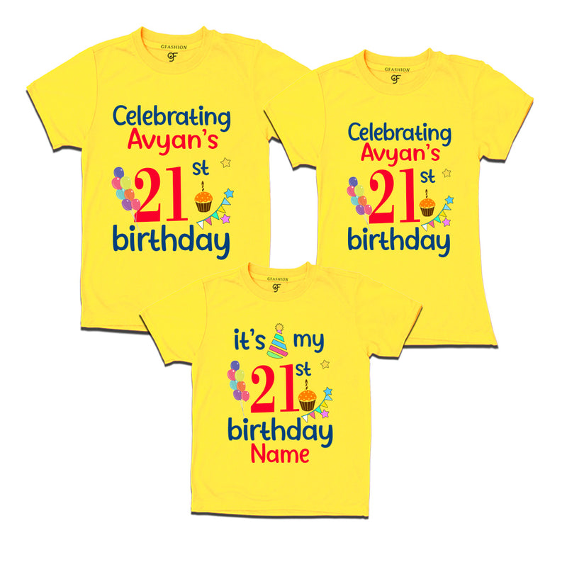 21st birthday name customized t shirts with family