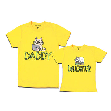 DADDY DAUGHTER CUTE CATS MATCHING FAMILY T SHIRTS