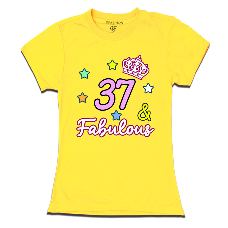 37 & Fabulous birthday women t shirts for 37th birthday