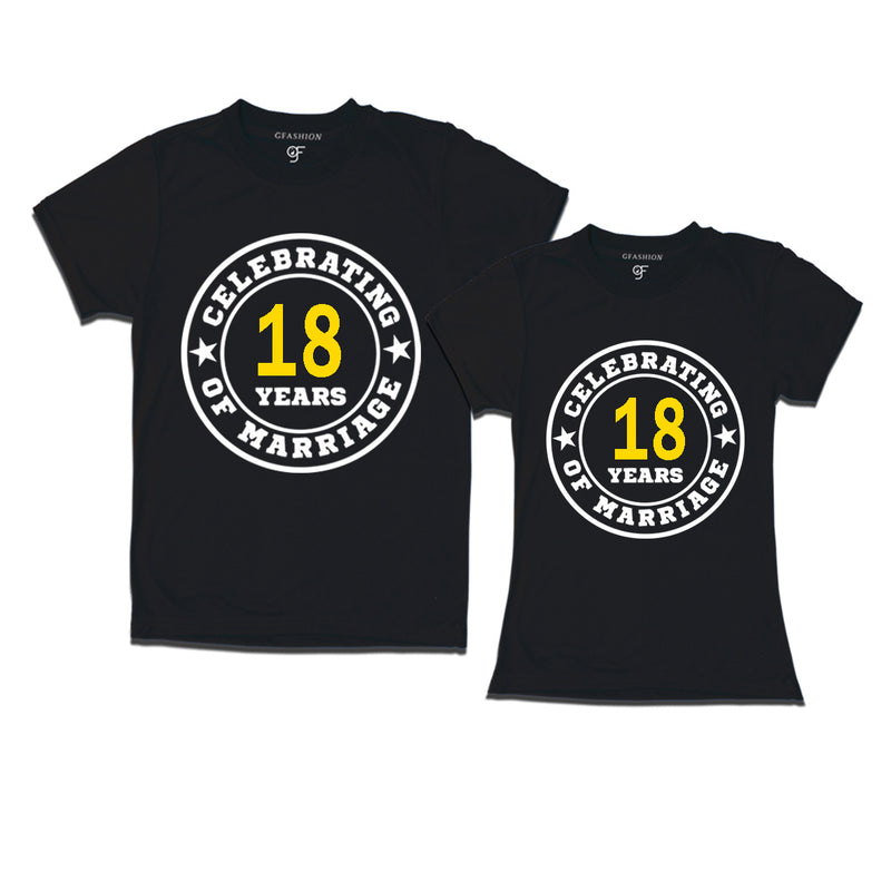 Celebrating 18 years of marriage couple t shirts