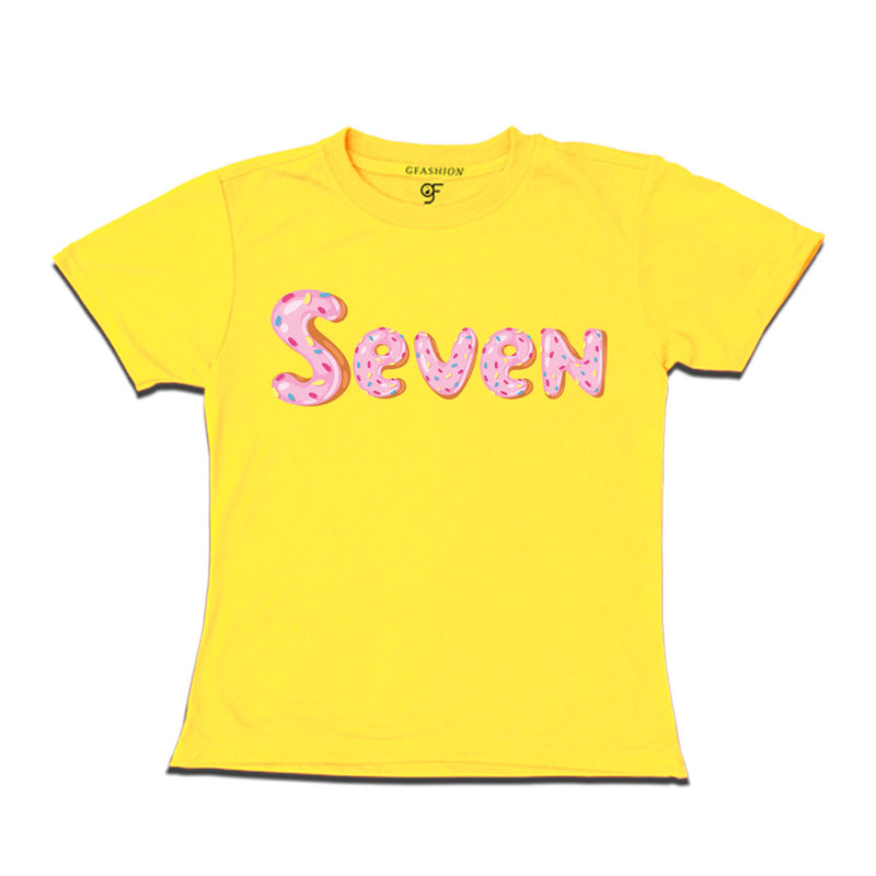 Donut Birthday girl t shirts for 7th birthday