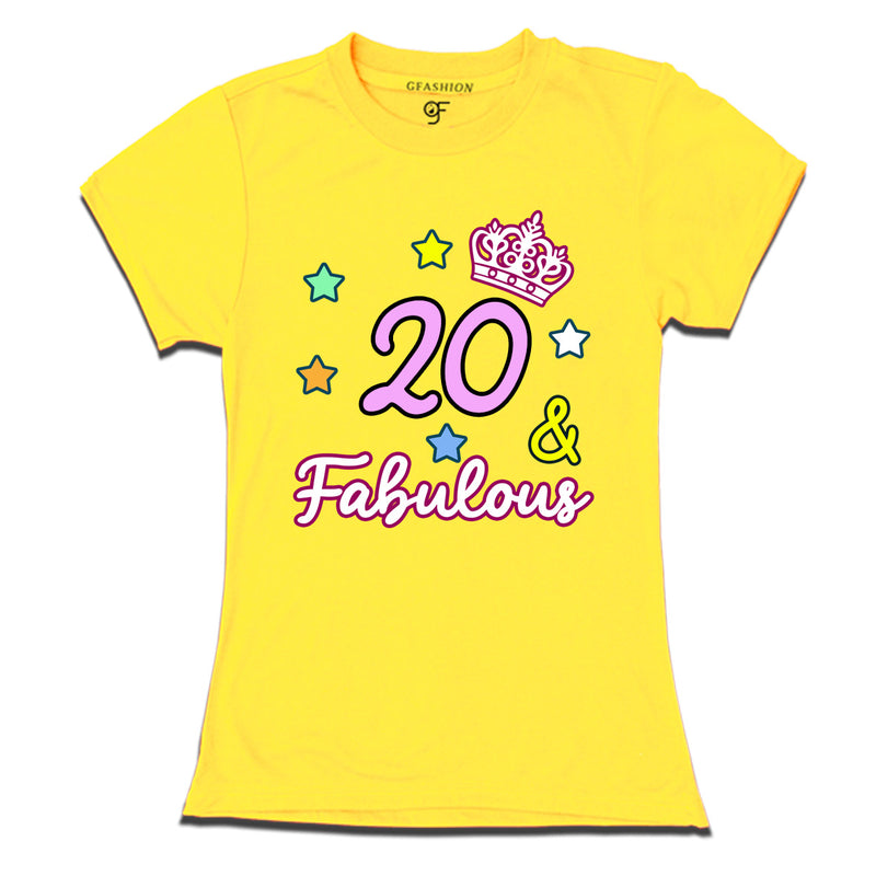 20 & Fabulous birthday girl t shirts for 20th birthday