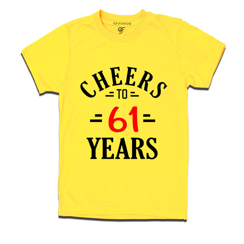 Cheers to 61 years birthday t shirts for 61st birthday