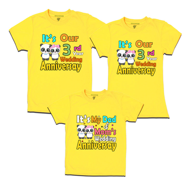 It's our 3rd year wedding anniversary family tshirts.