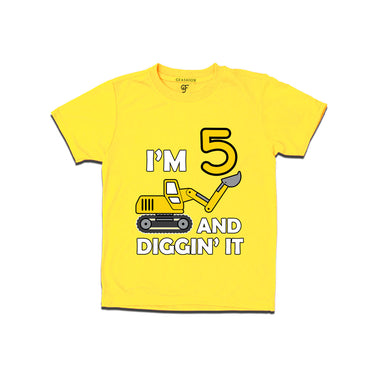 I'm 5 and Digging It t shirts for boys and girls