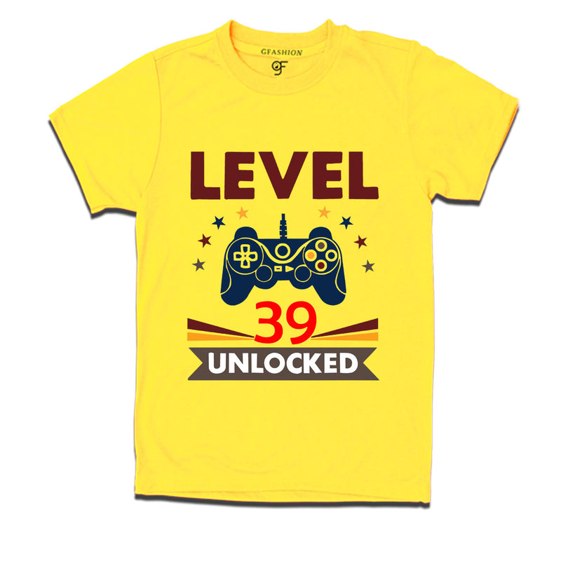 Level 39 Unlocked gamer t-shirts for 39 year old birthday