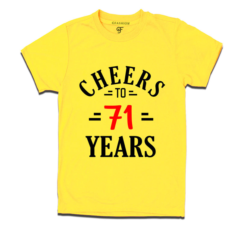 Cheers to 71 years birthday t shirts for 71st birthday