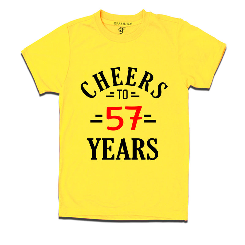 Cheers to 57 years birthday t shirts for 57th birthday