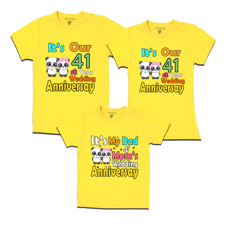 It's our 41st year wedding anniversary family tshirts.