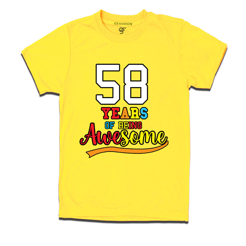 58 years of being awesome 58th birthday t-shirts