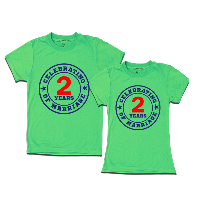 Celebrating 2 years of marriage couple t shirts