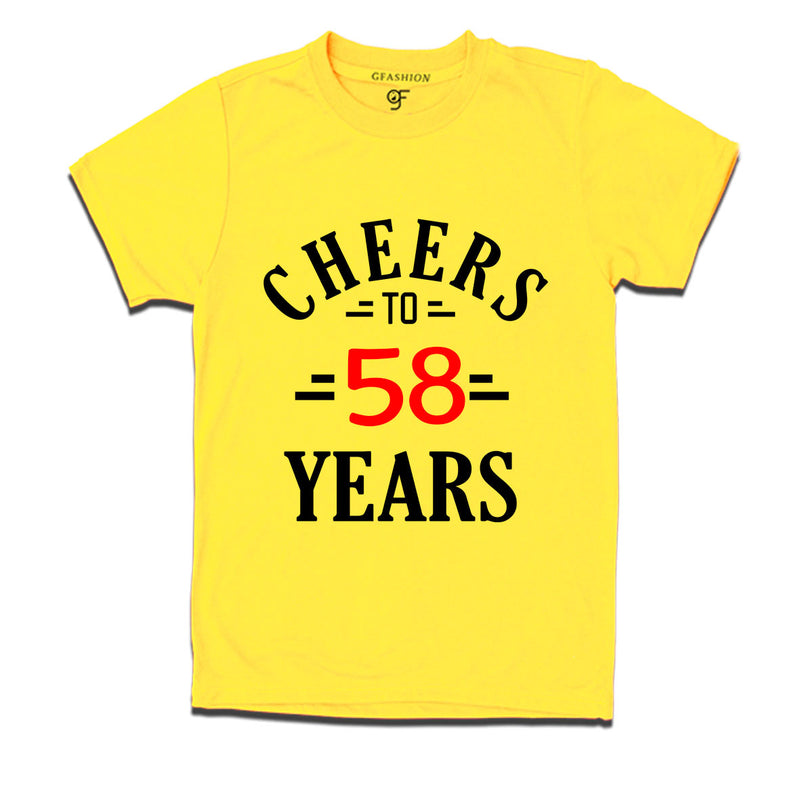 Cheers to 58 years birthday t shirts for 58th birthday