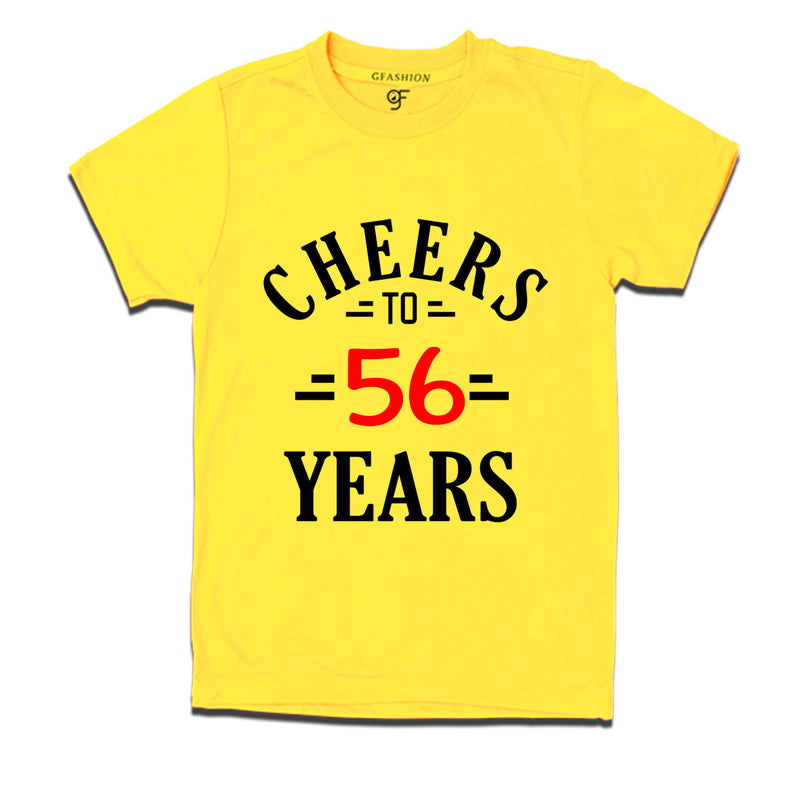 Cheers to 56 years birthday t shirts for 56th birthday