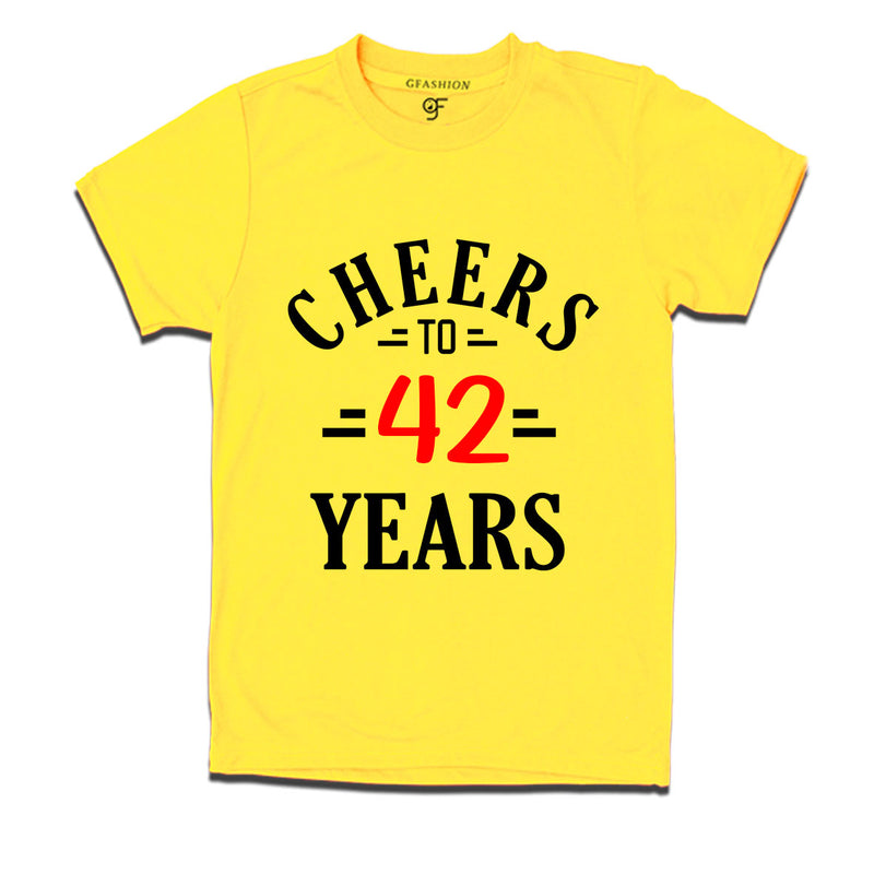 Cheers to 42 years birthday t shirts for 42nd birthday