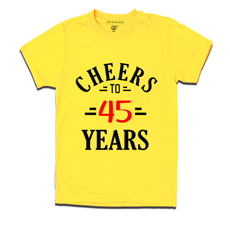 Cheers to 45 years birthday t shirts for 45th birthday