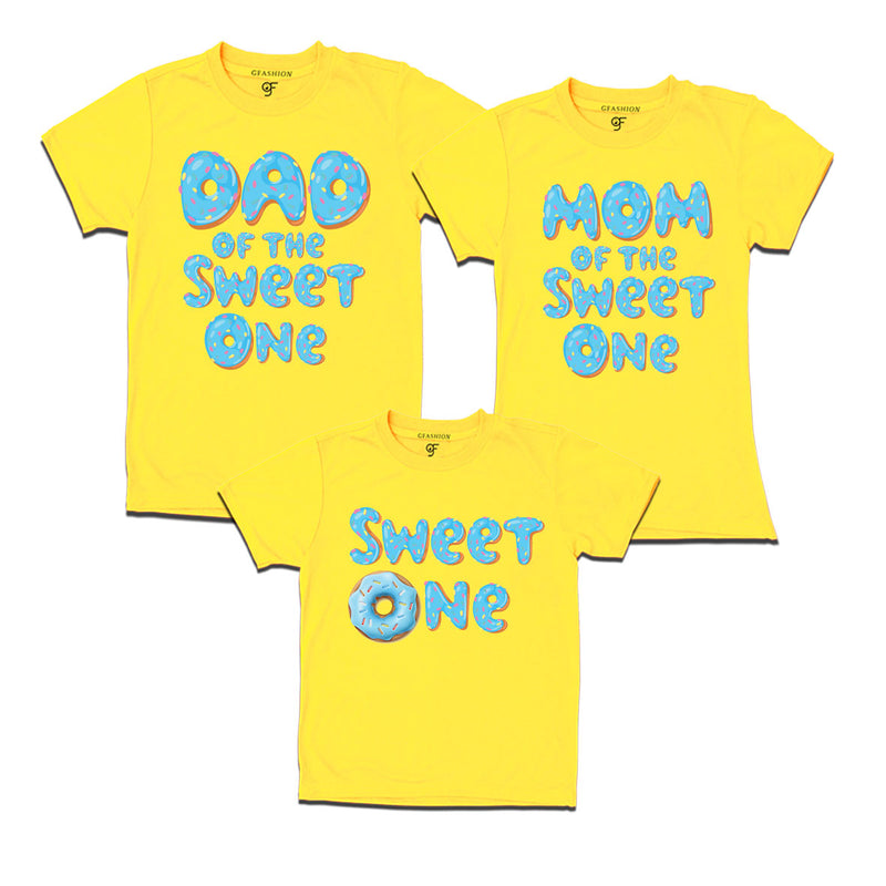 Family T-shirts For Birthday  for sweet one's dad and mom with donut theme