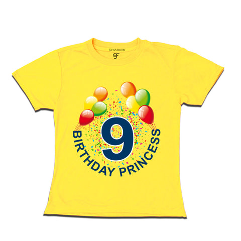 Birthday princess t shirts for 9th birthday