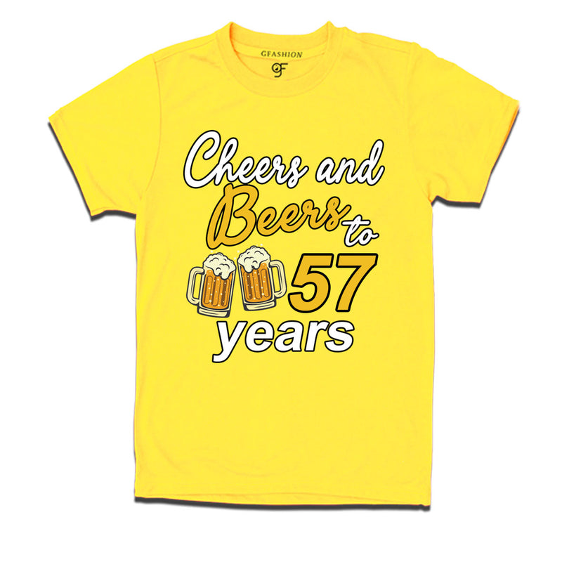 Cheers and beers to 57 years funny birthday party t shirts