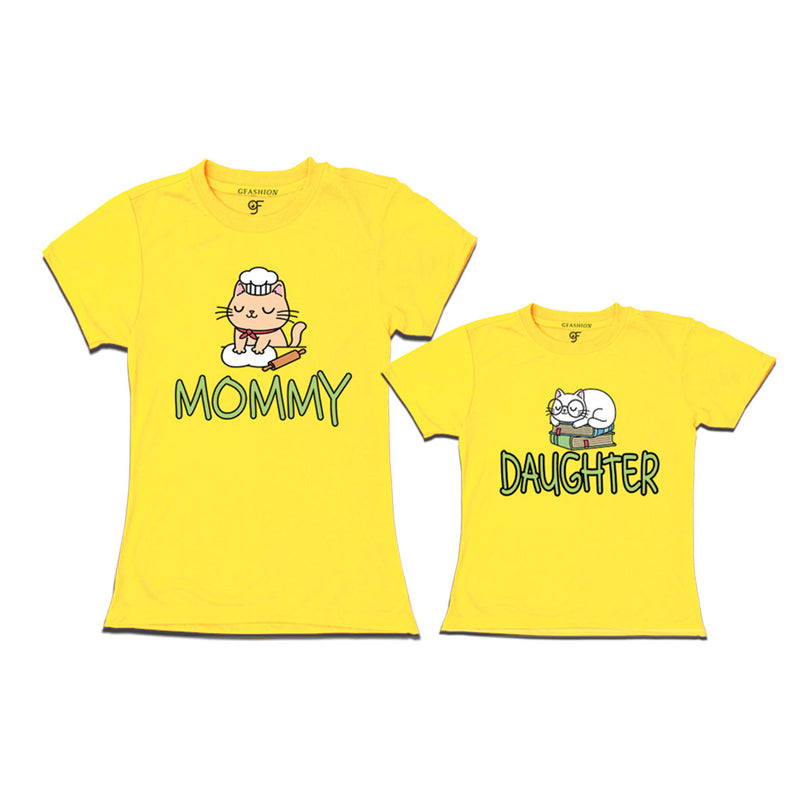 MOMMY DAUGHTER CUTE CATS MATCHING FAMILY T SHIRTS