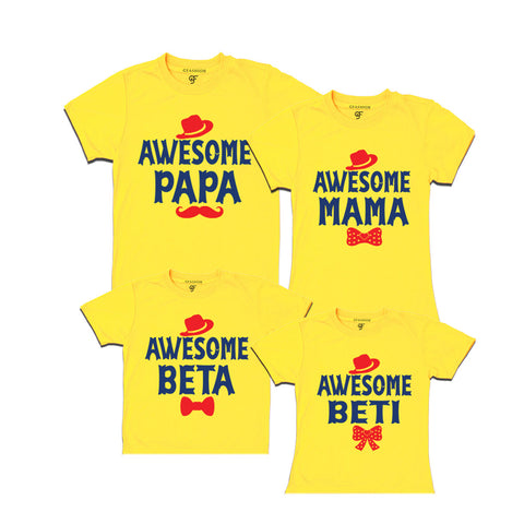 AWESOME PAPA MAMA BETA BETI  FAMILY T SHIRTS