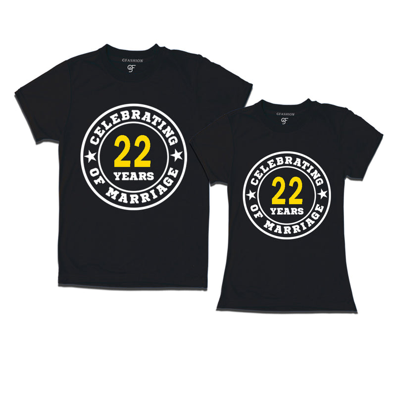 Celebrating 22 years of marriage couple t shirts