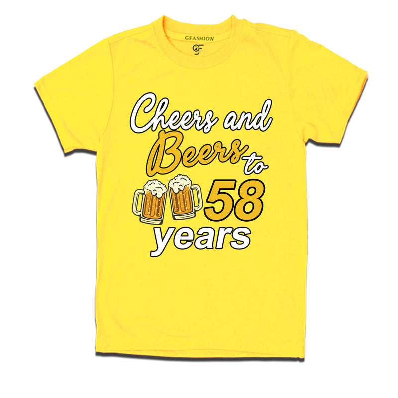 Cheers and beers to 58 years funny birthday party t shirts