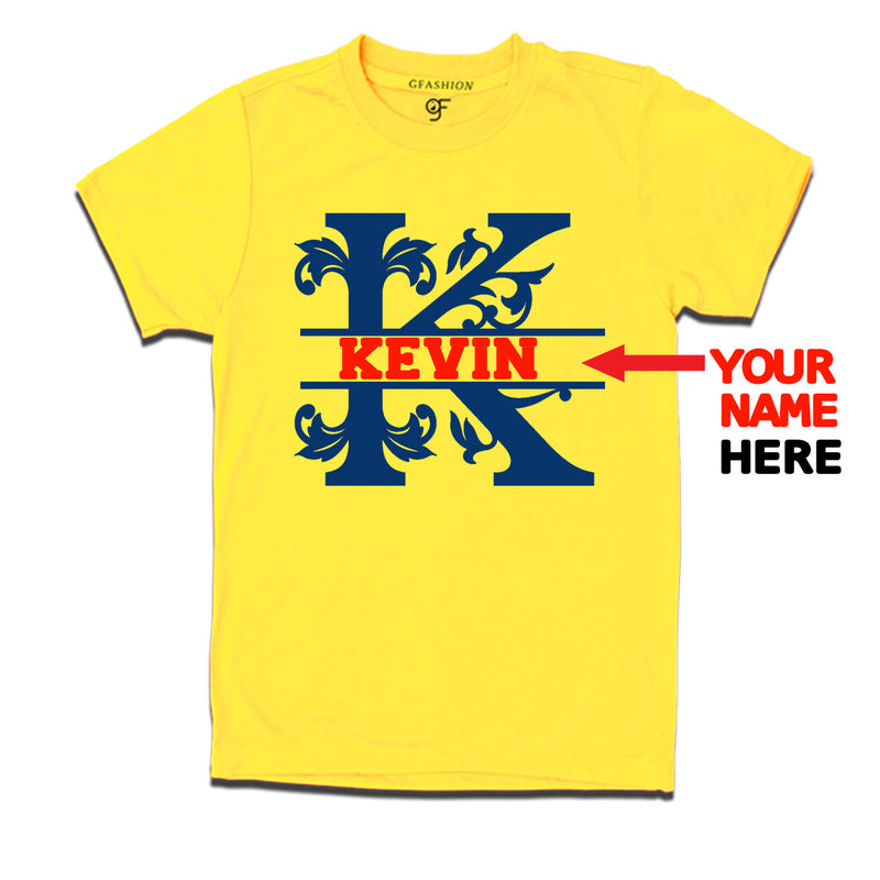 Initial K with name t shirts for kids and adults