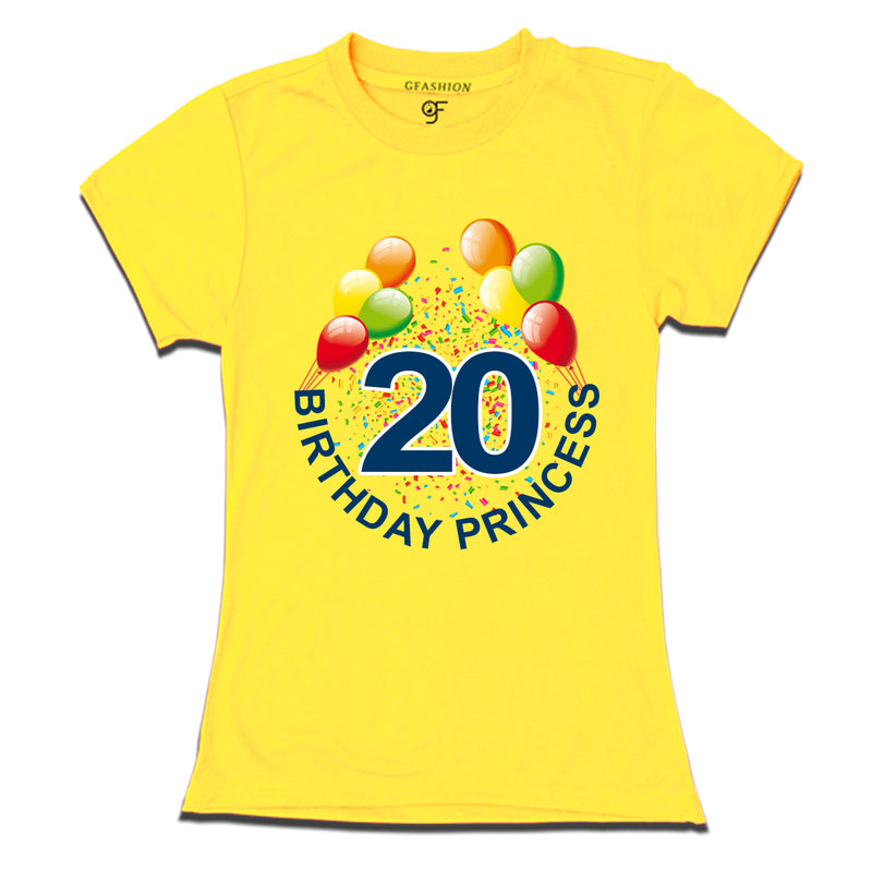 Birthday princess t shirts for 20th birthday