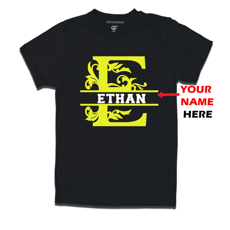 Initial E with name t shirts for kids and adults