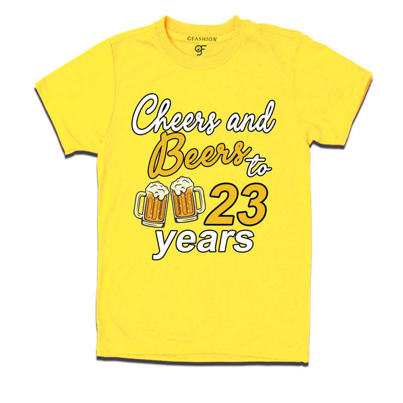 Cheers and beers to 23 years funny birthday party t shirts