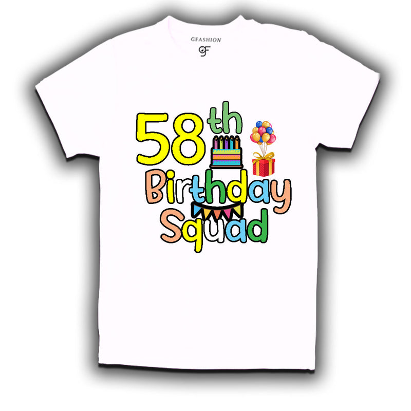 58th birthday squad t shirts