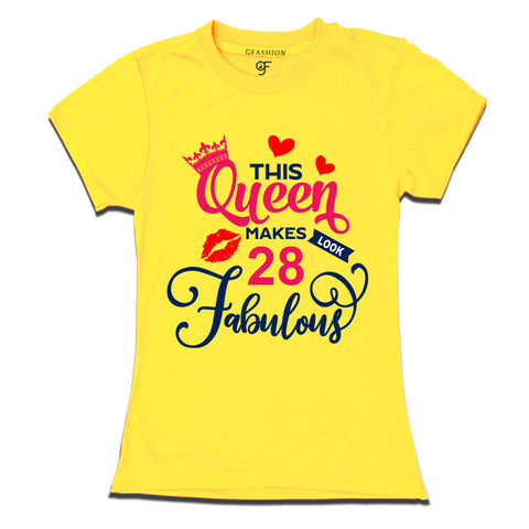 This Queen Makes 28 Look Fabulous Womens 28th Birthday T-shirts