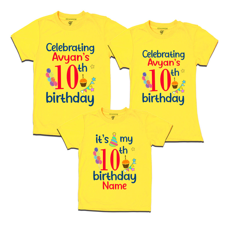 10th birthday name customized t shirts with family
