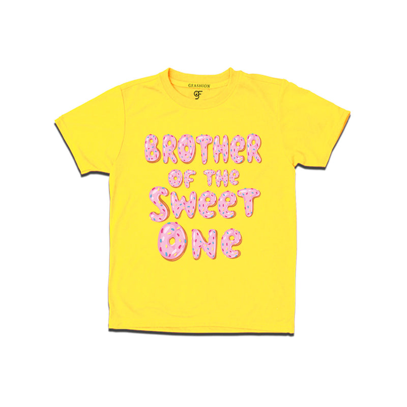 Brother of the sweet one with pink Donut boys t shirt