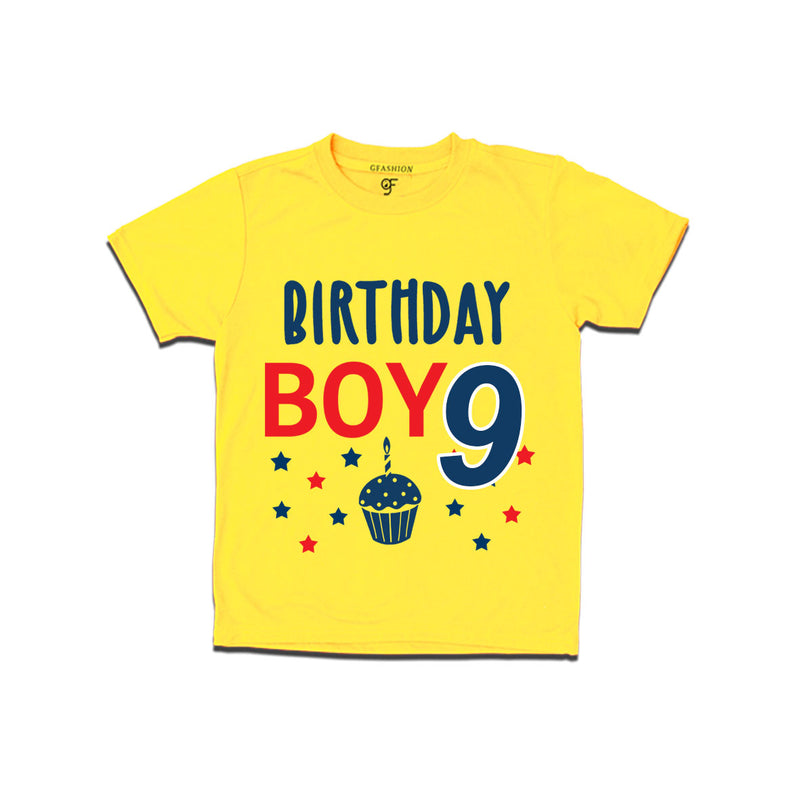 Birthday boy t shirts for 9th year