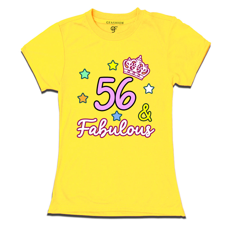 56 & Fabulous birthday women t shirts for 56th birthday