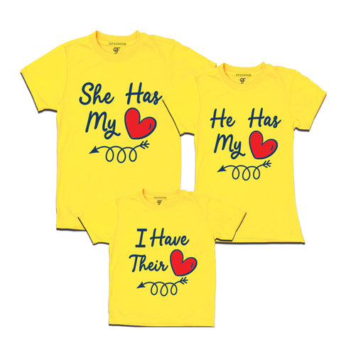 SHE HAS MY HEART HE HAS MY HEART I HAVE THEIR HEART MATCHING FAMILY T SHIRTS