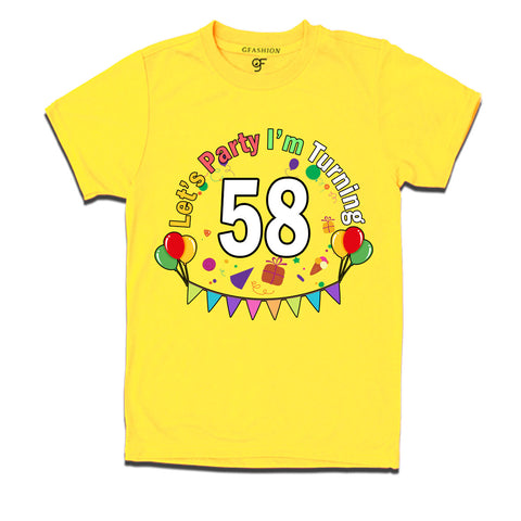 Let's party i'm turning 58 festive birthday t shirts