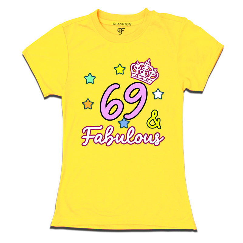 69 & Fabulous birthday women t shirts for 69th birthday