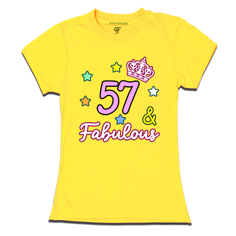 57 & Fabulous birthday women t shirts for 57th birthday