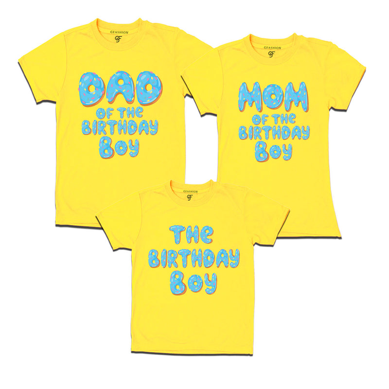 Blue donut tshirts for Dad Mom and birthday Boy
