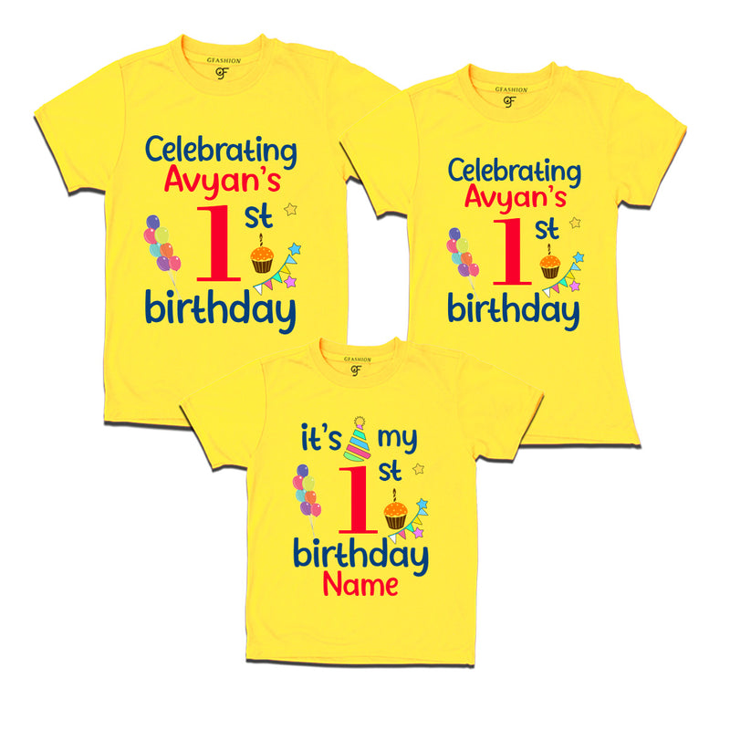 1st birthday name customized t shirts with family