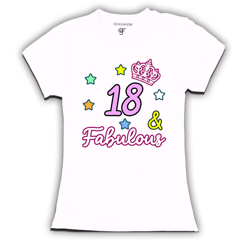 18 & Fabulous birthday girl t shirts for 18th birthday
