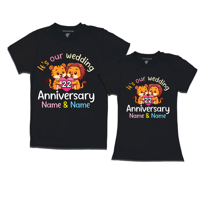 Its our wedding 22nd anniversary lovely couples name customize t-shirts