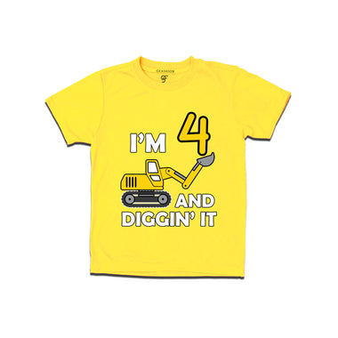 I'm 4 and Digging It t shirts for boys and girls