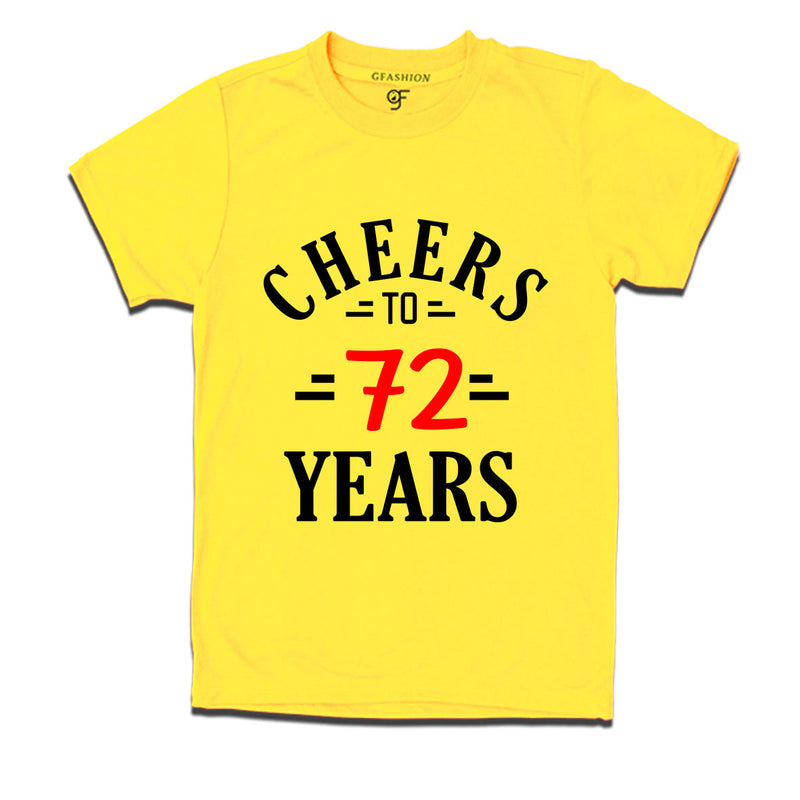 Cheers to 72 years birthday t shirts for 72nd birthday