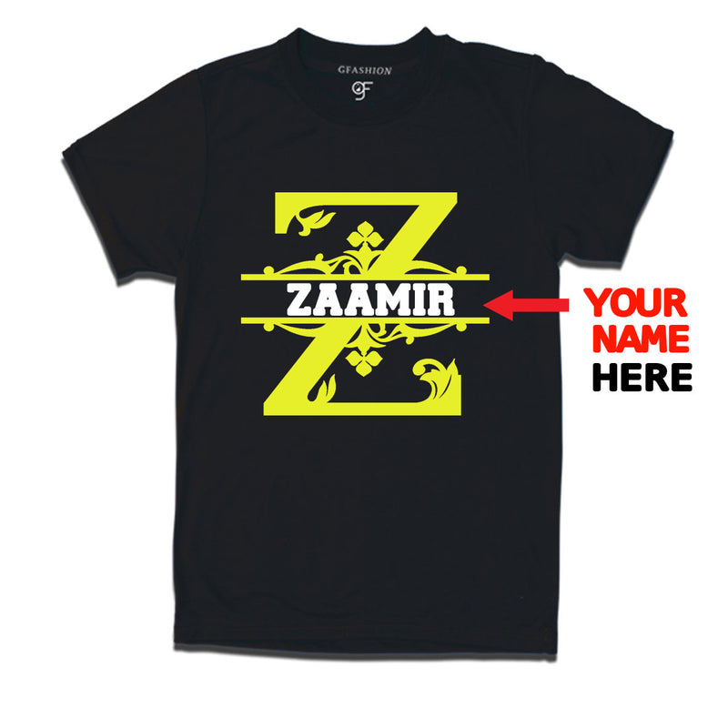Initial Z with name t shirts for kids and adults