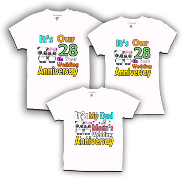 It's our 28th year wedding anniversary family tshirts.