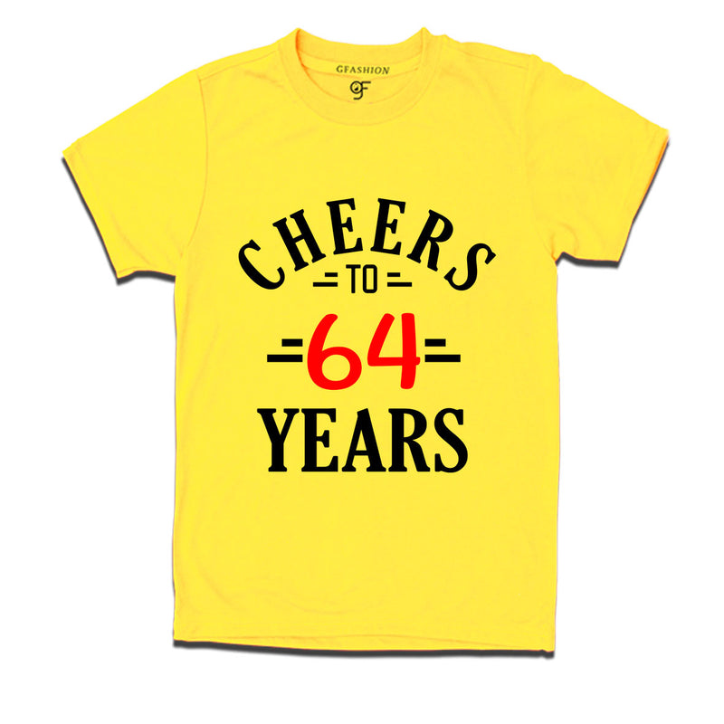 Cheers to 64 years birthday t shirts for 64th birthday