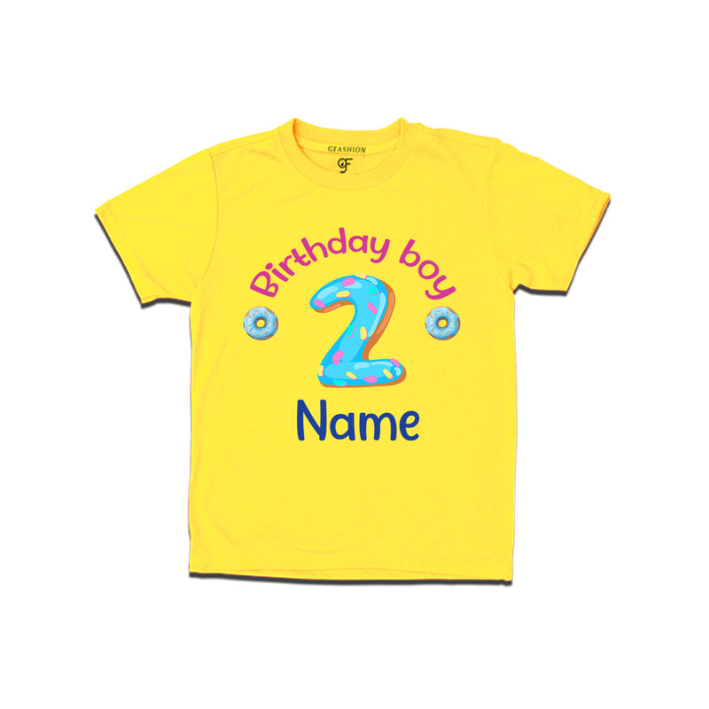 Donut Birthday boy t shirts with name customized for 2nd birthday